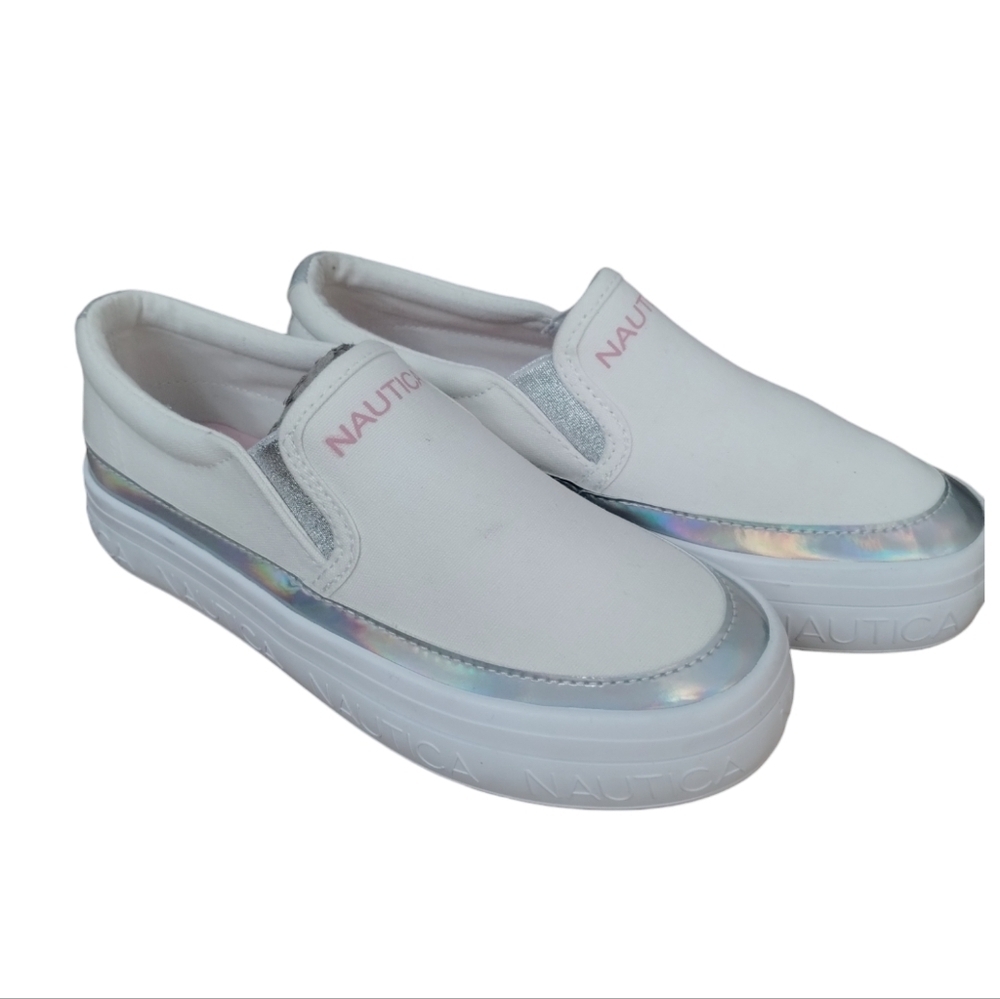 Girls Nautica‎ Aryelle Slip On Round Toe Platform Canvas Sneaker size 1 School